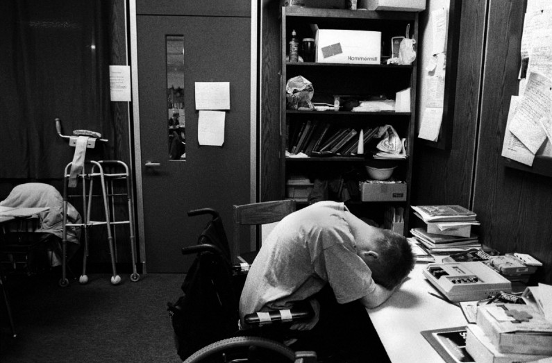 At the end of most days, Jason doses off while waiting for the last bell.