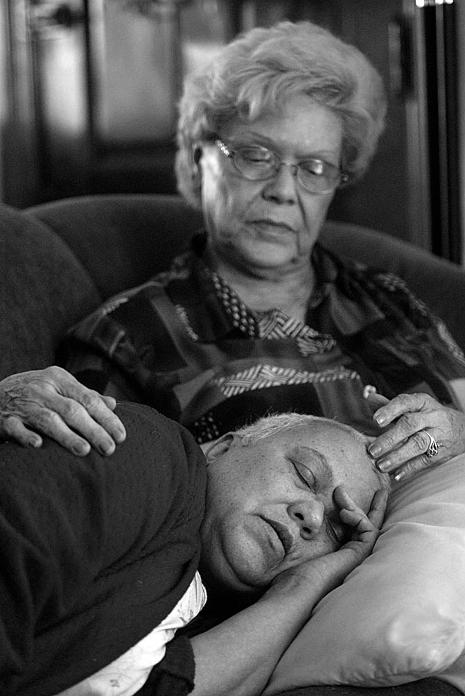 A few days after an April chemotherapy treatment, Marsha had to call in sick. Her mother, Merna Monroe, traveled from McCutchanville to help her. "My family has been phenomenal but I know they have taken it hard," Marsha said.