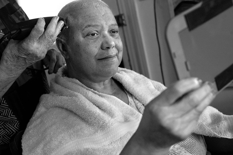 As more hair fell out, Marsha made the decision to shave it with the help of her mother. "This isn't so bad," she said. "It won't be this way forever."